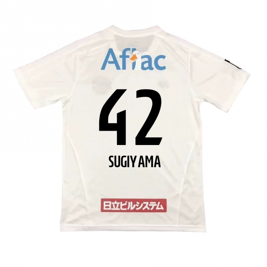 Vaikiškas Shunnosuke Sugiyama #42 Balta Juoda Išvykos Marškinėliai 2024/25 T-Shirt