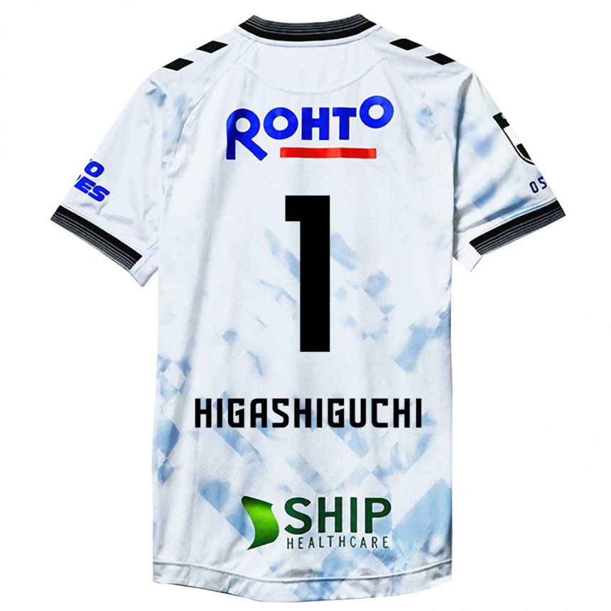 Vaikiškas Masaaki Higashiguchi #1 Balta Juoda Išvykos Marškinėliai 2024/25 T-Shirt