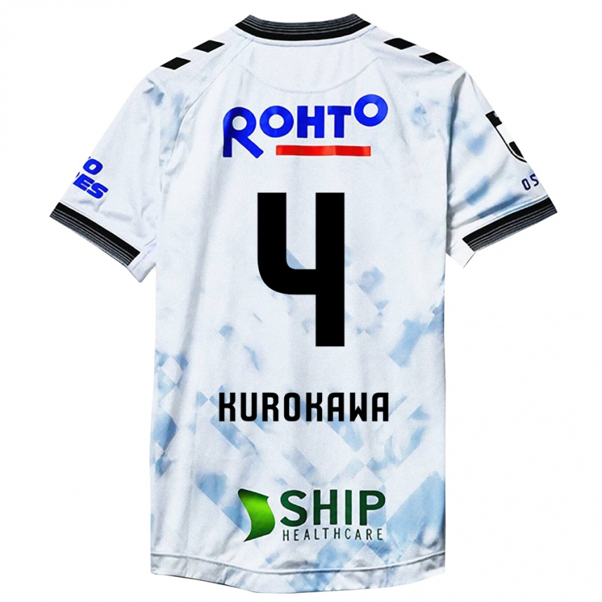 Vaikiškas Keisuke Kurokawa #4 Balta Juoda Išvykos Marškinėliai 2024/25 T-Shirt