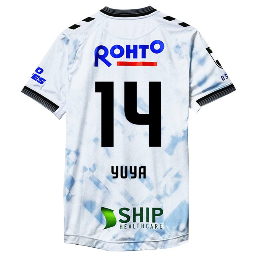 Vaikiškas Yuya Fukuda #14 Balta Juoda Išvykos Marškinėliai 2024/25 T-Shirt