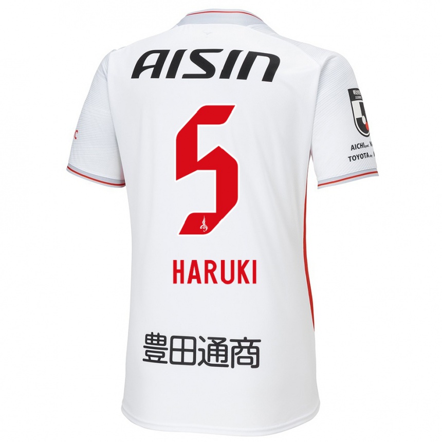 Vaikiškas Haruki Yoshida #5 Balta Geltona Raudona Išvykos Marškinėliai 2024/25 T-Shirt