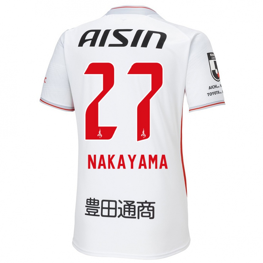 Vaikiškas Katsuhiro Nakayama #27 Balta Geltona Raudona Išvykos Marškinėliai 2024/25 T-Shirt