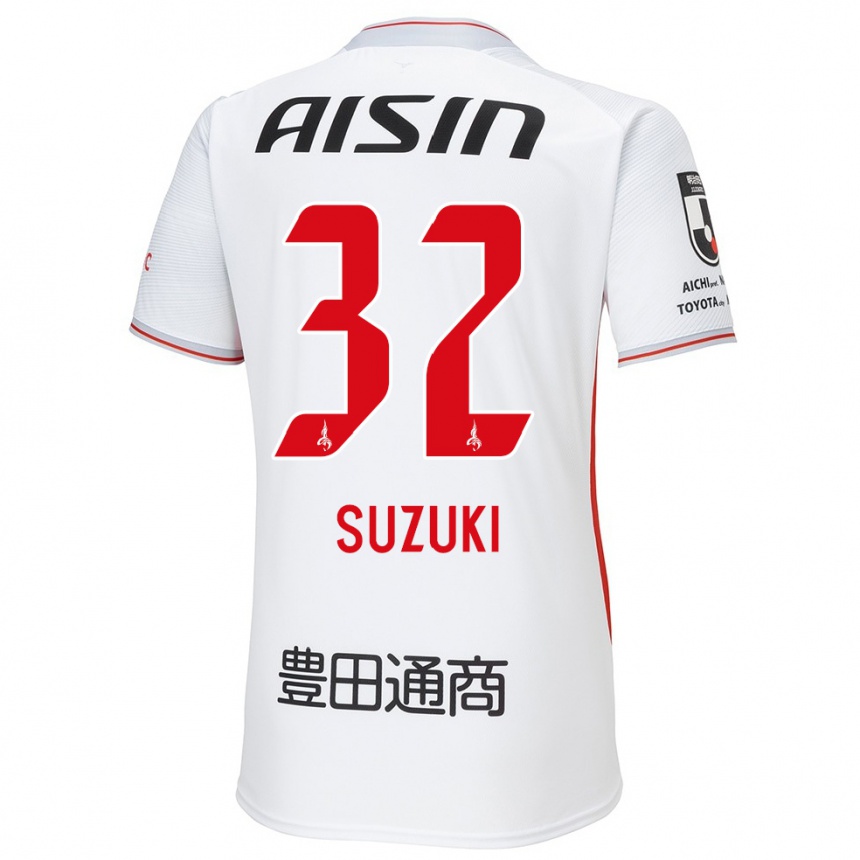 Vaikiškas Haruto Suzuki #32 Balta Geltona Raudona Išvykos Marškinėliai 2024/25 T-Shirt