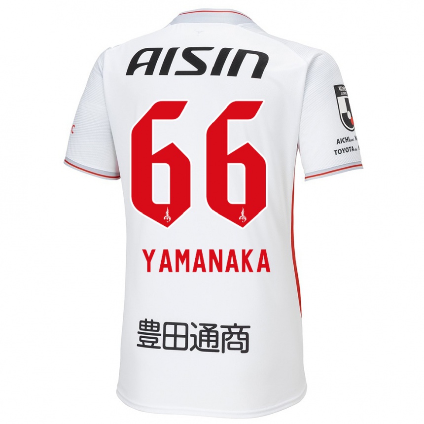 Vaikiškas Ryosuke Yamanaka #66 Balta Geltona Raudona Išvykos Marškinėliai 2024/25 T-Shirt