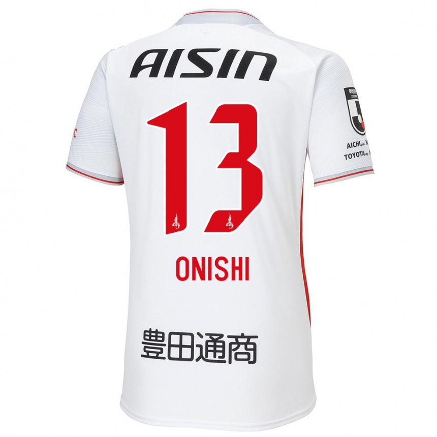 Vaikiškas Ritsu Onishi #13 Balta Geltona Raudona Išvykos Marškinėliai 2024/25 T-Shirt