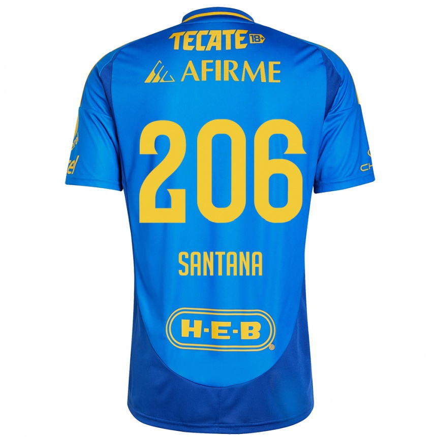 Vaikiškas Joel Santana #206 Mėlyna Geltona Išvykos Marškinėliai 2024/25 T-Shirt