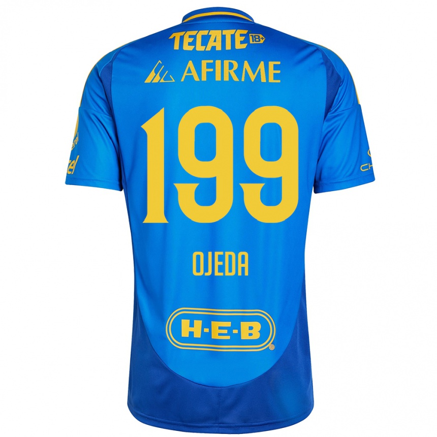 Vaikiškas Diego Ojeda #199 Mėlyna Geltona Išvykos Marškinėliai 2024/25 T-Shirt