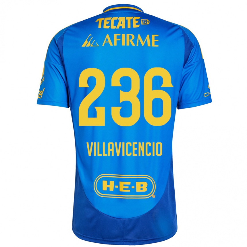 Vaikiškas Edgar Villavicencio #236 Mėlyna Geltona Išvykos Marškinėliai 2024/25 T-Shirt