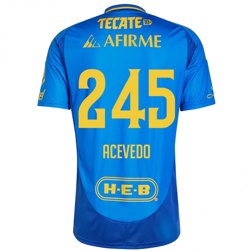 Vaikiškas Kevin Acevedo #245 Mėlyna Geltona Išvykos Marškinėliai 2024/25 T-Shirt