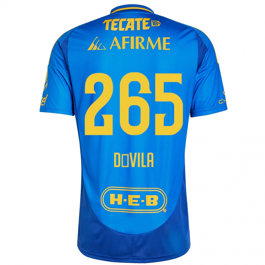 Vaikiškas Emiliano Dávila #265 Mėlyna Geltona Išvykos Marškinėliai 2024/25 T-Shirt