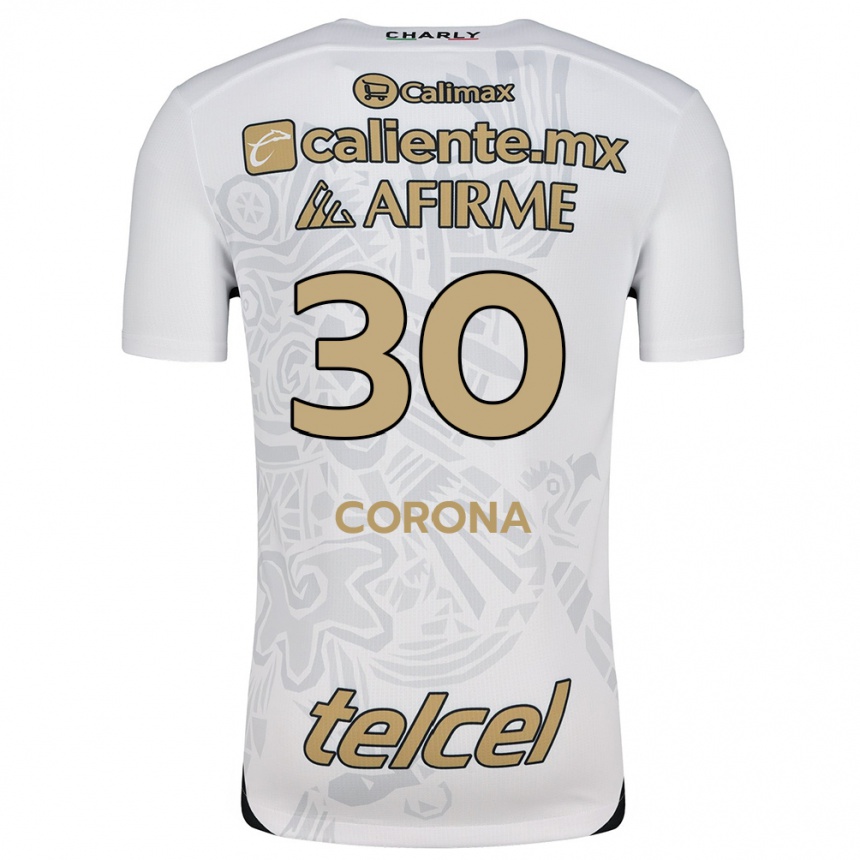 Vaikiškas Jesús Corona #30 Balta Juoda Išvykos Marškinėliai 2024/25 T-Shirt