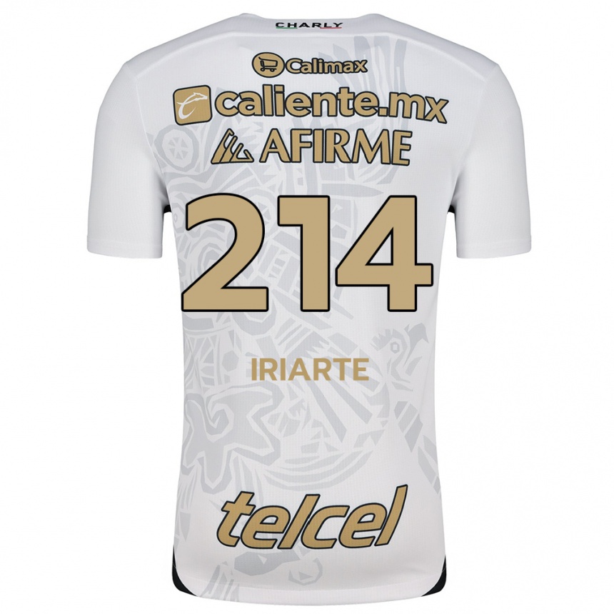 Vaikiškas Oliver Iriarte #214 Balta Juoda Išvykos Marškinėliai 2024/25 T-Shirt