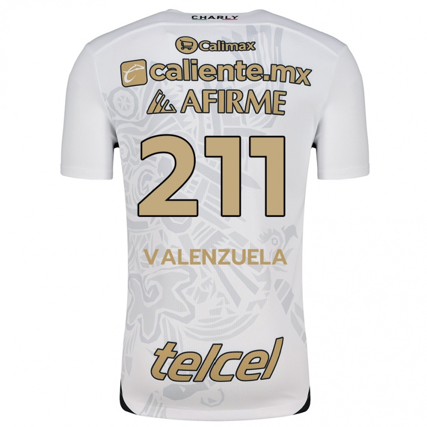 Vaikiškas Aldieri Valenzuela #211 Balta Juoda Išvykos Marškinėliai 2024/25 T-Shirt