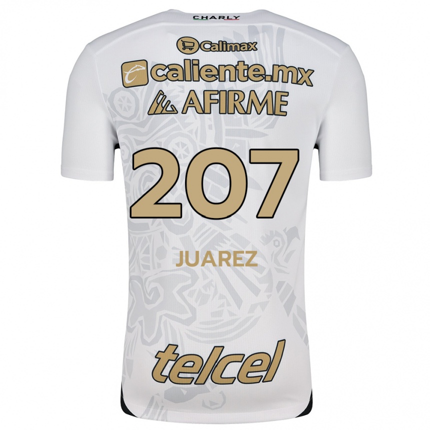 Vaikiškas José Juárez #207 Balta Juoda Išvykos Marškinėliai 2024/25 T-Shirt