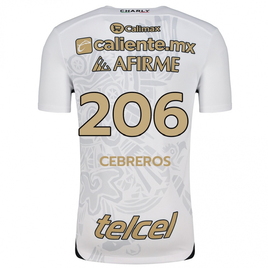 Vaikiškas Luis Cebreros #206 Balta Juoda Išvykos Marškinėliai 2024/25 T-Shirt