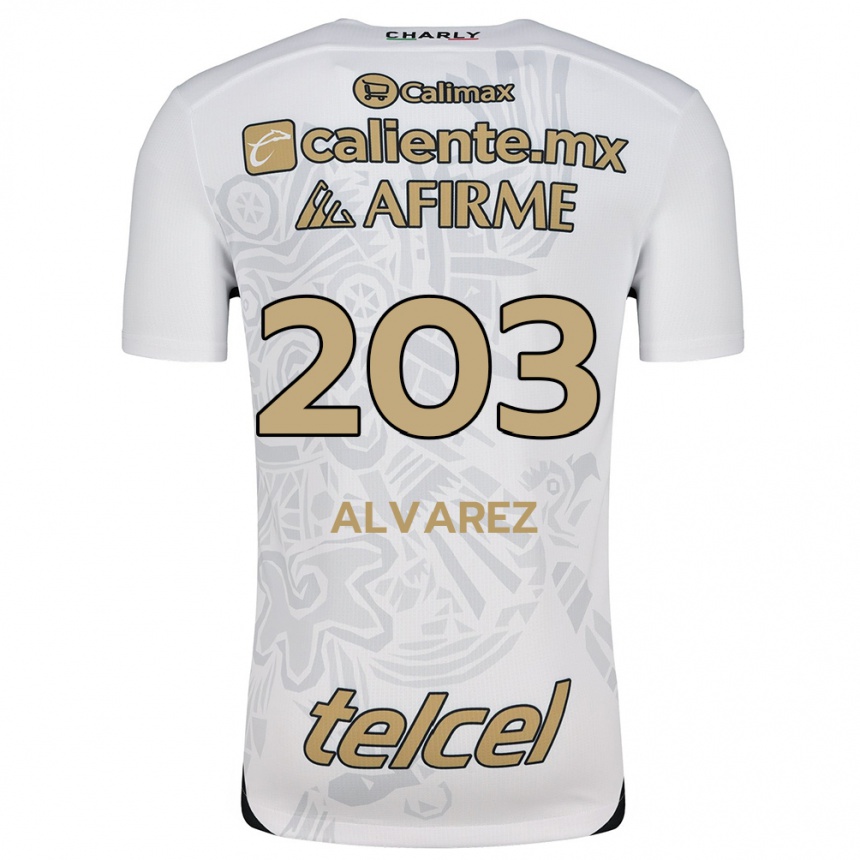 Vaikiškas Jaime Álvarez #203 Balta Juoda Išvykos Marškinėliai 2024/25 T-Shirt