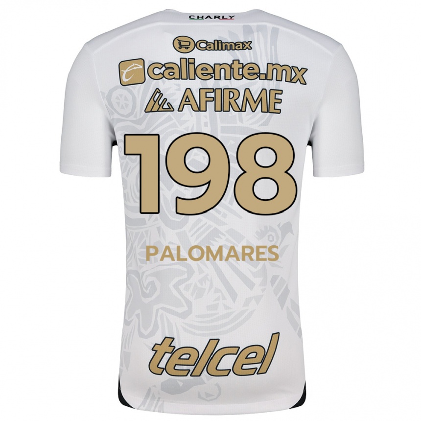 Vaikiškas Ramón Palomares #198 Balta Juoda Išvykos Marškinėliai 2024/25 T-Shirt