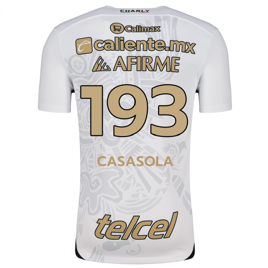 Vaikiškas Axel Casasola #193 Balta Juoda Išvykos Marškinėliai 2024/25 T-Shirt