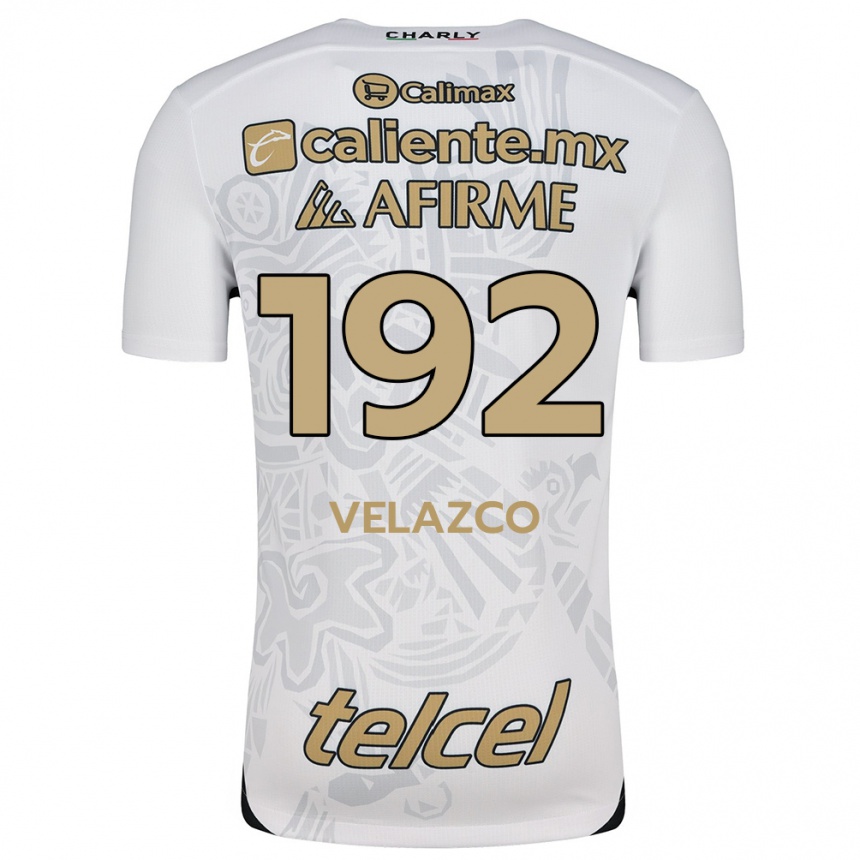 Vaikiškas Emiliano Velazco #192 Balta Juoda Išvykos Marškinėliai 2024/25 T-Shirt