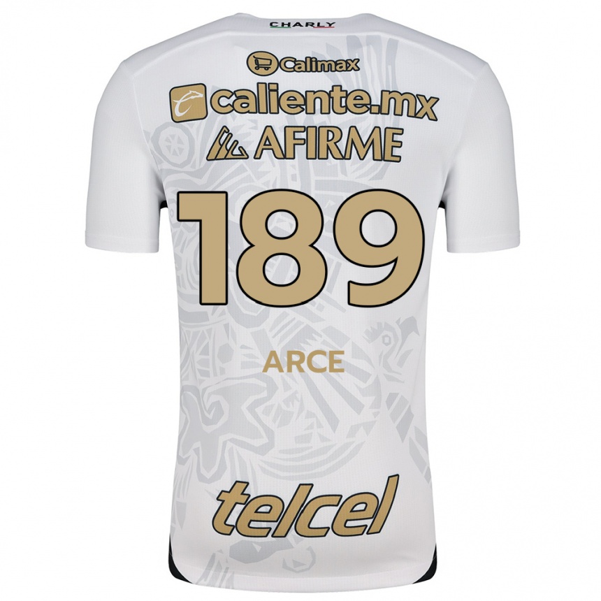 Vaikiškas Diego Arce #189 Balta Juoda Išvykos Marškinėliai 2024/25 T-Shirt