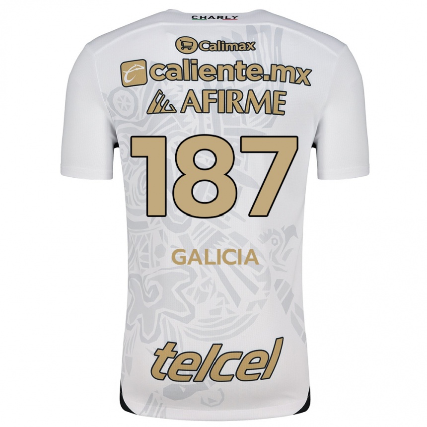 Vaikiškas Carlos Galicia #187 Balta Juoda Išvykos Marškinėliai 2024/25 T-Shirt