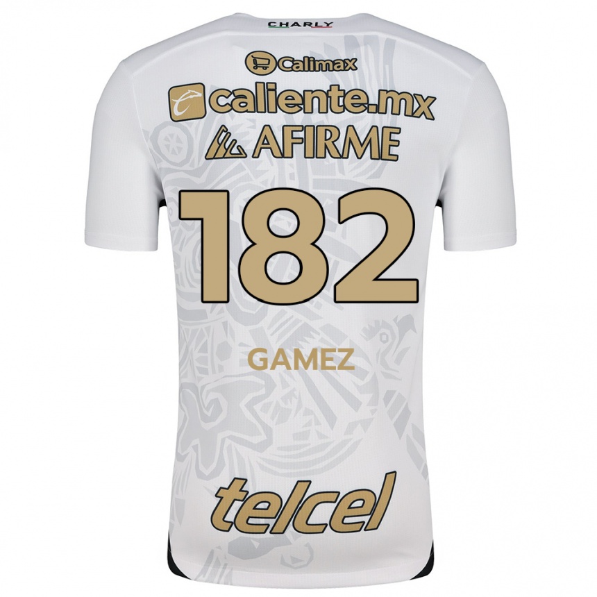 Vaikiškas Mark Gamez #182 Balta Juoda Išvykos Marškinėliai 2024/25 T-Shirt