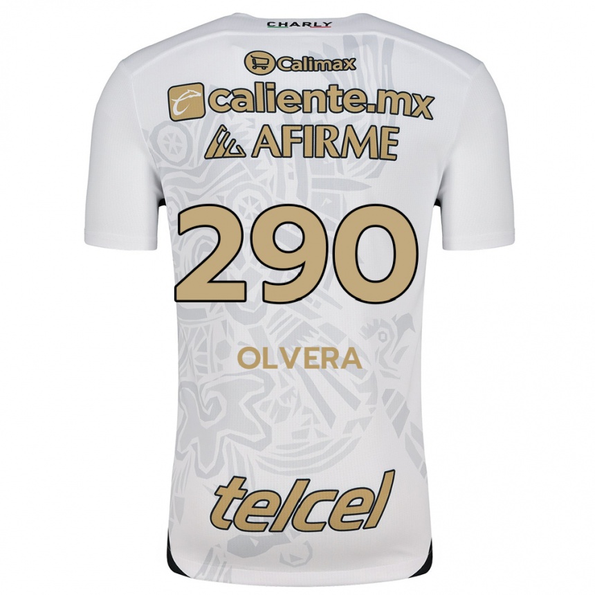 Vaikiškas Ian Olvera #290 Balta Juoda Išvykos Marškinėliai 2024/25 T-Shirt