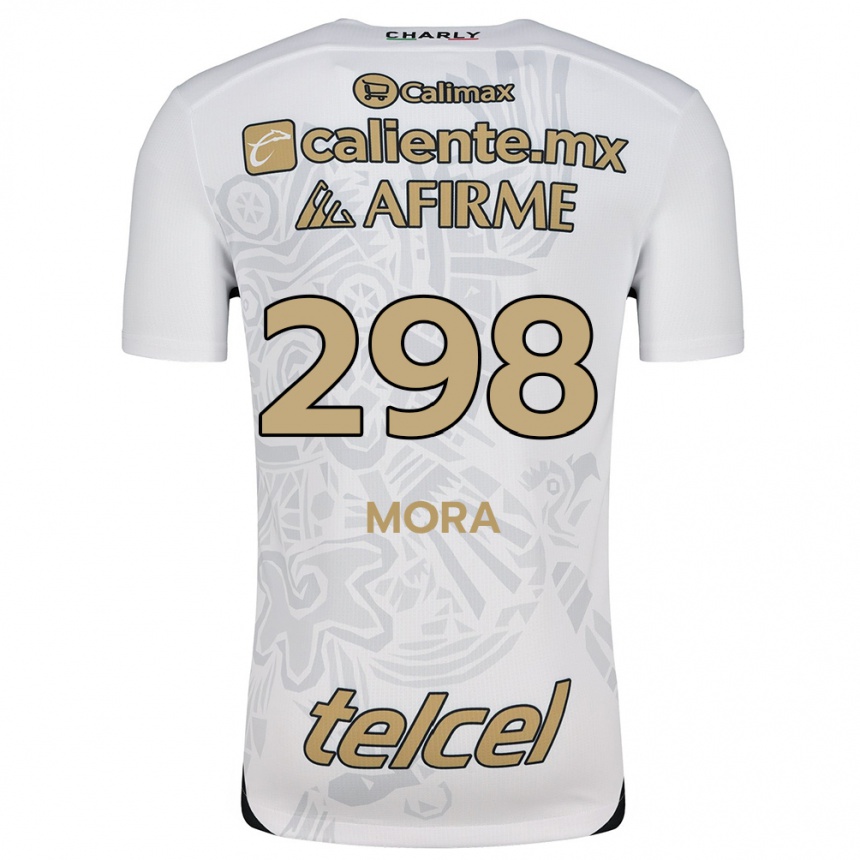 Vaikiškas Gilberto Mora #298 Balta Juoda Išvykos Marškinėliai 2024/25 T-Shirt