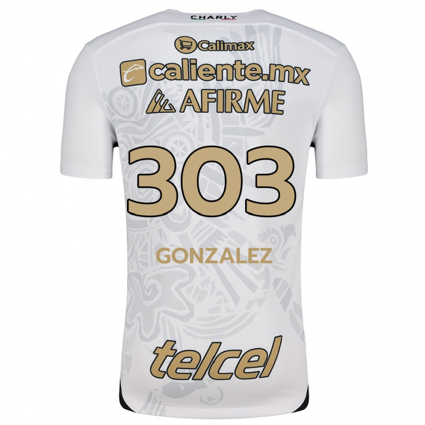 Vaikiškas Osmar González #303 Balta Juoda Išvykos Marškinėliai 2024/25 T-Shirt