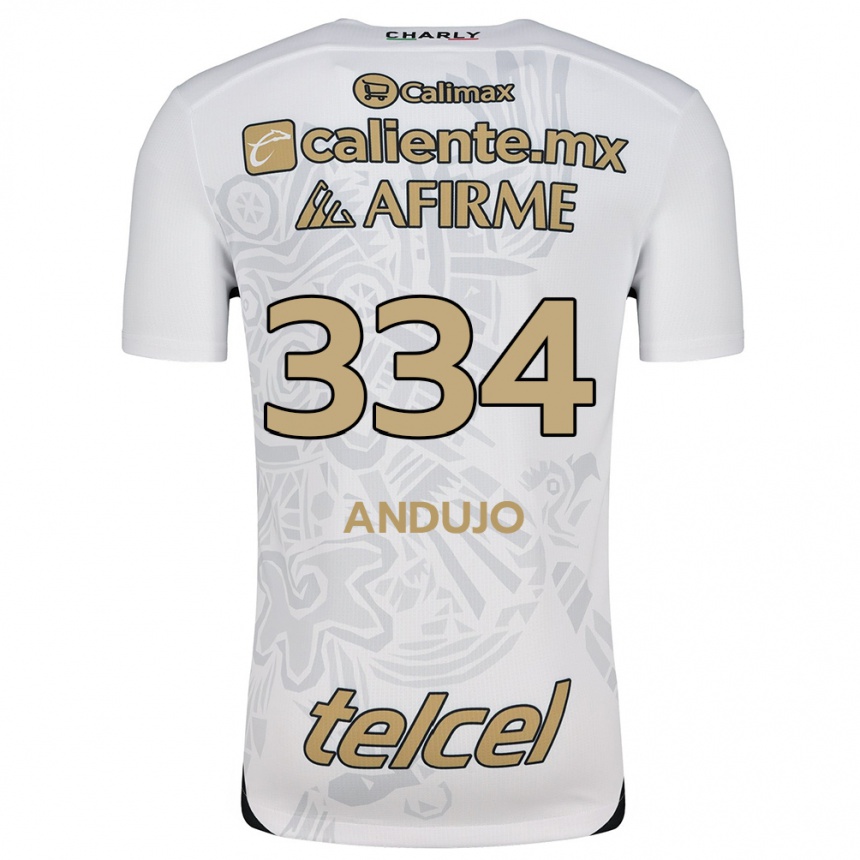 Vaikiškas Favio Andujo #334 Balta Juoda Išvykos Marškinėliai 2024/25 T-Shirt