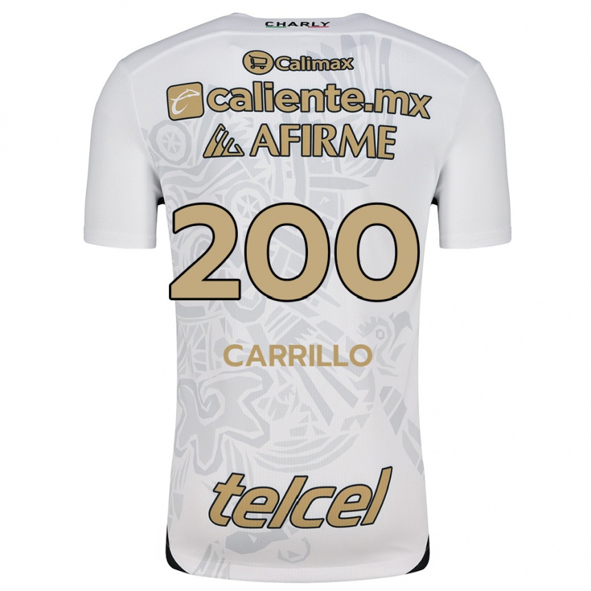 Vaikiškas Manuel Carrillo #200 Balta Juoda Išvykos Marškinėliai 2024/25 T-Shirt