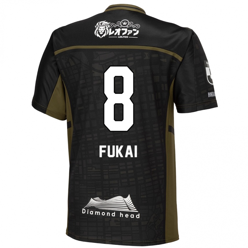 Vaikiškas Kazuki Fukai #8 Juoda Žalia Išvykos Marškinėliai 2024/25 T-Shirt