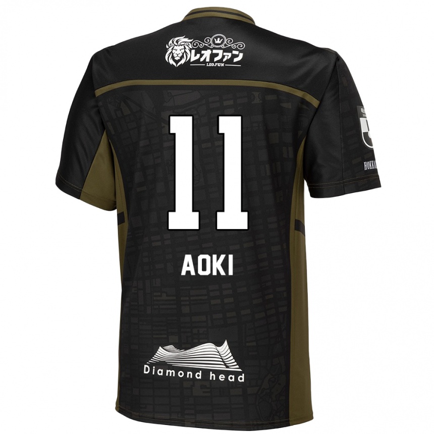 Vaikiškas Ryota Aoki #11 Juoda Žalia Išvykos Marškinėliai 2024/25 T-Shirt