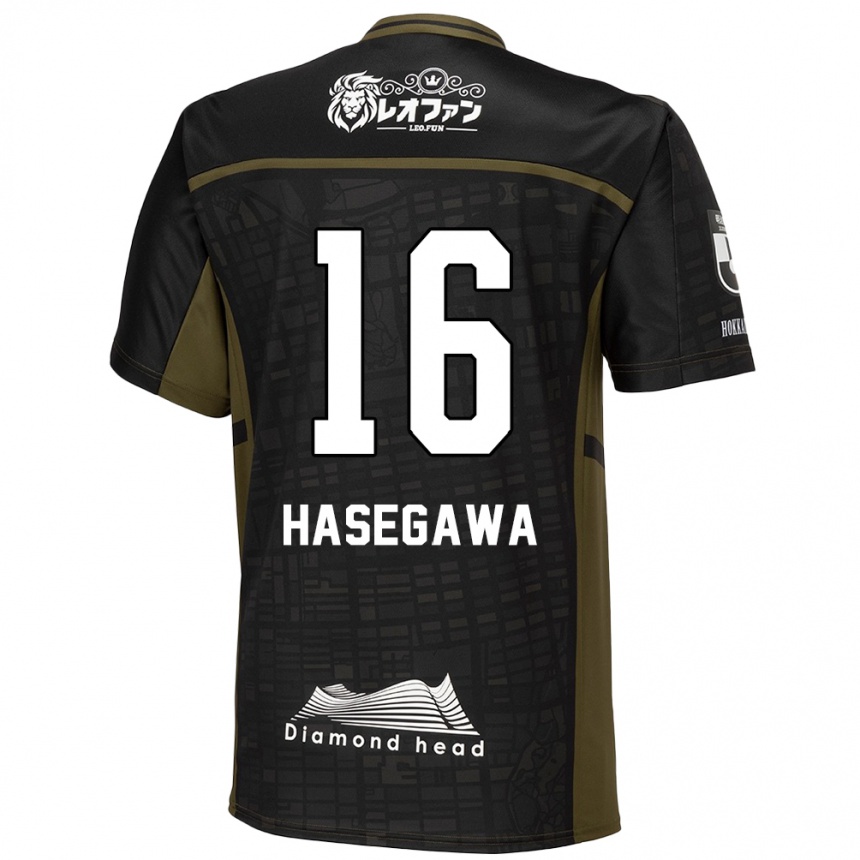 Vaikiškas Tatsuya Hasegawa #16 Juoda Žalia Išvykos Marškinėliai 2024/25 T-Shirt