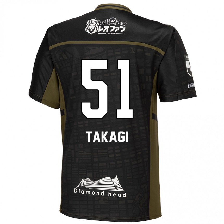 Vaikiškas Shun Takagi #51 Juoda Žalia Išvykos Marškinėliai 2024/25 T-Shirt