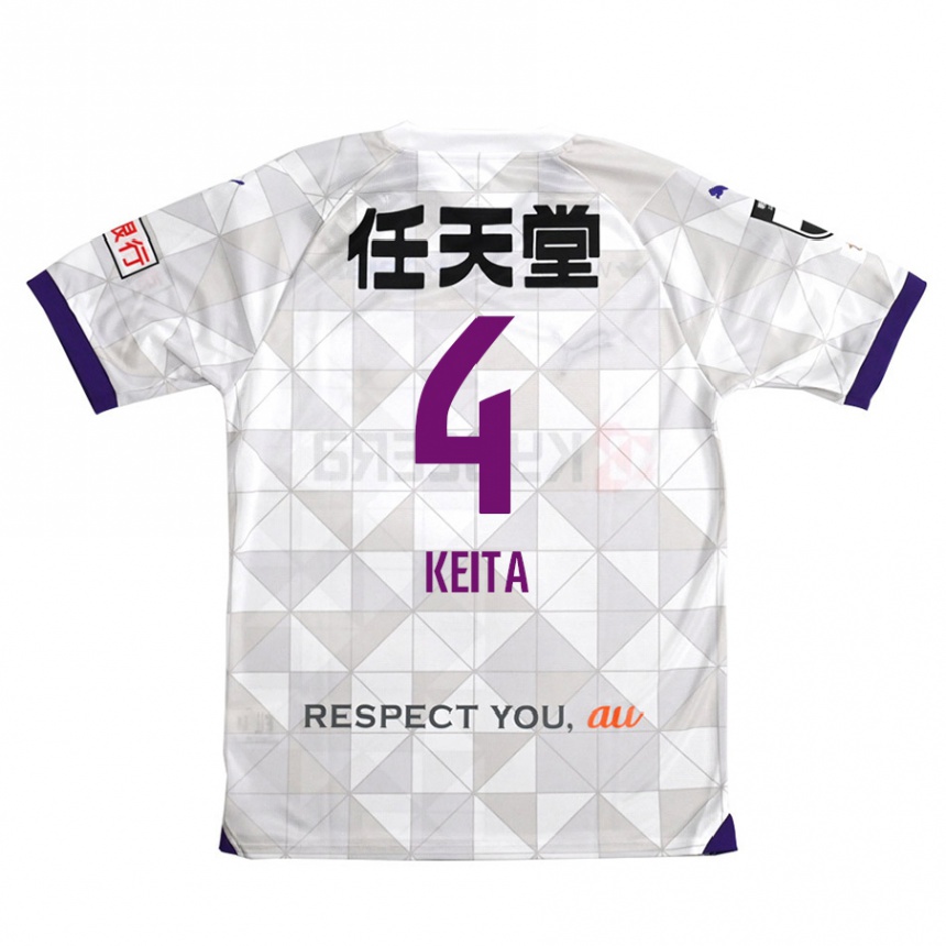 Vaikiškas Keita Matsuda #4 Balta Violetinė Išvykos Marškinėliai 2024/25 T-Shirt