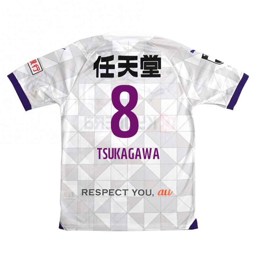 Vaikiškas Koki Tsukagawa #8 Balta Violetinė Išvykos Marškinėliai 2024/25 T-Shirt