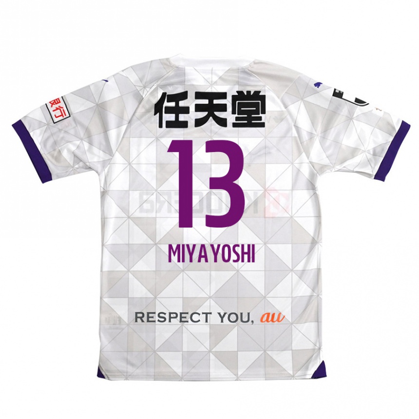 Vaikiškas Takumi Miyayoshi #13 Balta Violetinė Išvykos Marškinėliai 2024/25 T-Shirt