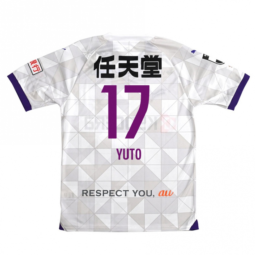 Vaikiškas Yuto Anzai #17 Balta Violetinė Išvykos Marškinėliai 2024/25 T-Shirt