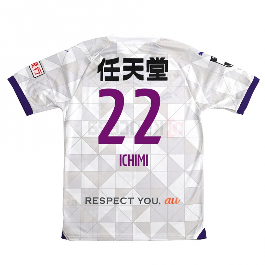 Vaikiškas Kazunari Ichimi #22 Balta Violetinė Išvykos Marškinėliai 2024/25 T-Shirt