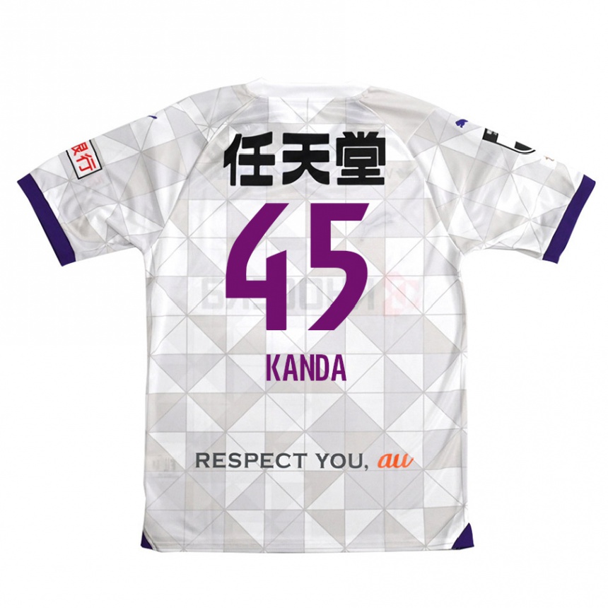 Vaikiškas Kotaro Kanda #45 Balta Violetinė Išvykos Marškinėliai 2024/25 T-Shirt