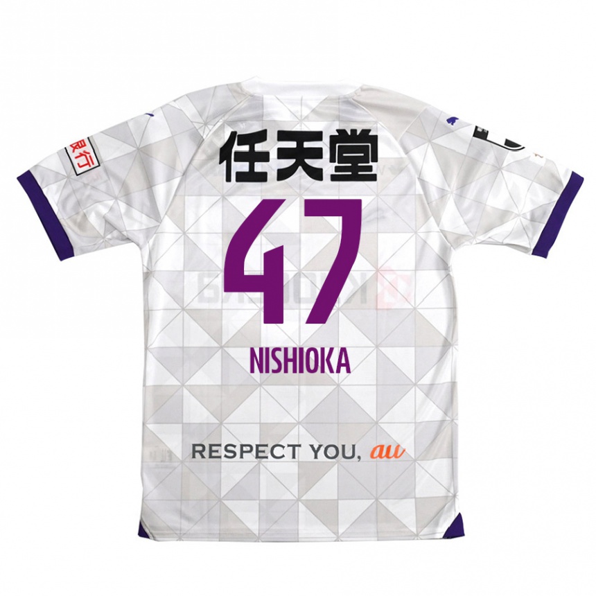 Vaikiškas Yuma Nishioka #47 Balta Violetinė Išvykos Marškinėliai 2024/25 T-Shirt