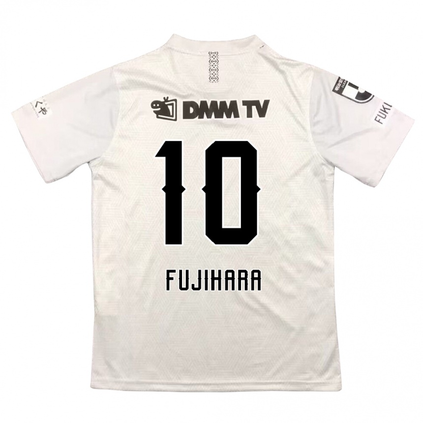 Vaikiškas Naoatsu Fujihara #10 Pilka Juoda Išvykos Marškinėliai 2024/25 T-Shirt