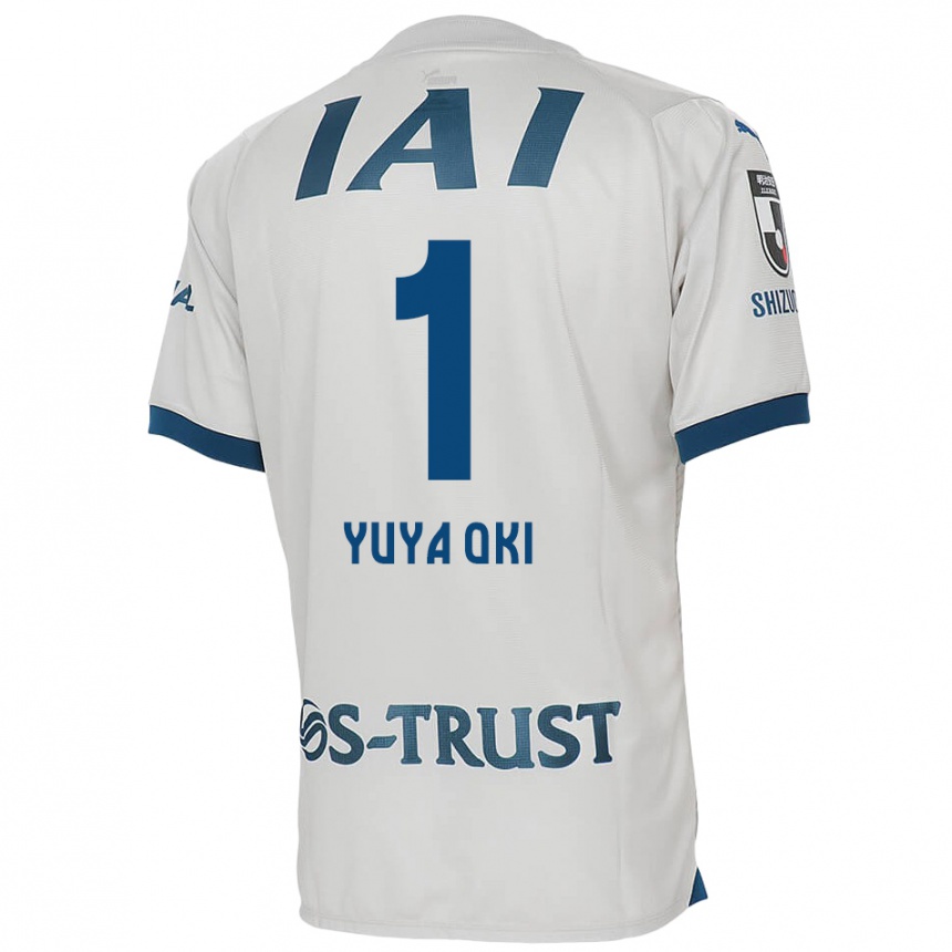 Vaikiškas Yuya Oki #1 Balta Mėlyna Išvykos Marškinėliai 2024/25 T-Shirt