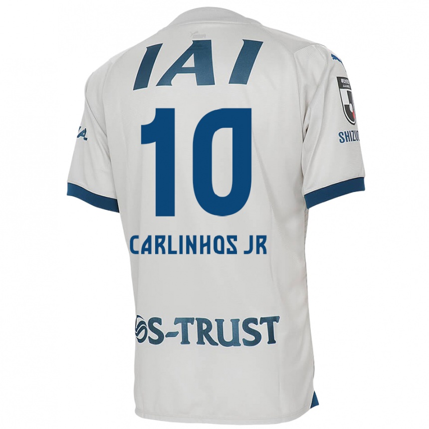 Vaikiškas Carlinhos Junior #10 Balta Mėlyna Išvykos Marškinėliai 2024/25 T-Shirt