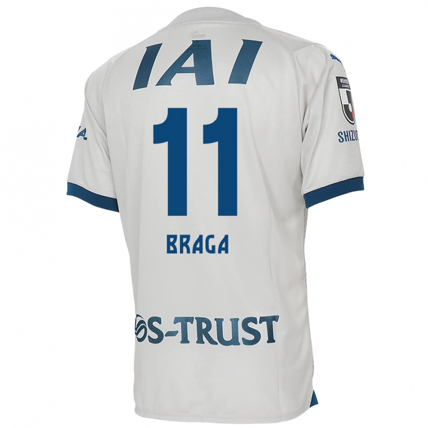 Vaikiškas Lucas Braga #11 Balta Mėlyna Išvykos Marškinėliai 2024/25 T-Shirt