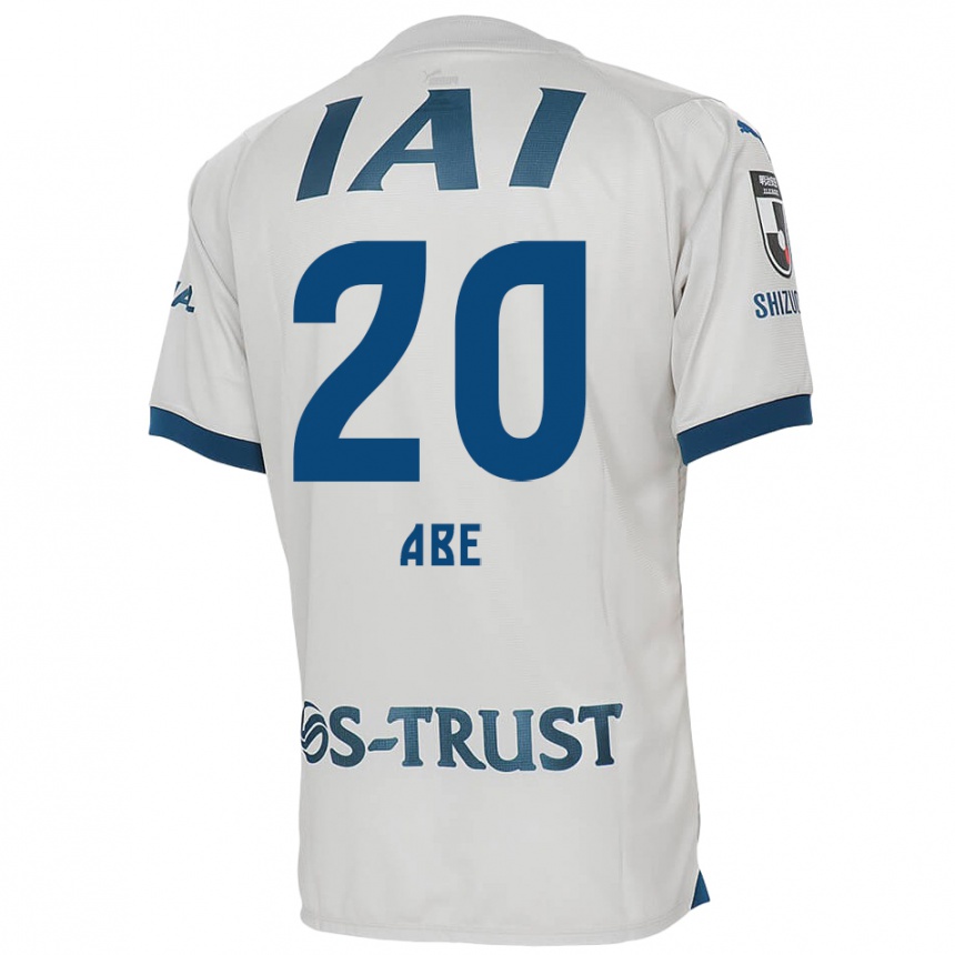 Vaikiškas Ryoya Abe #20 Balta Mėlyna Išvykos Marškinėliai 2024/25 T-Shirt