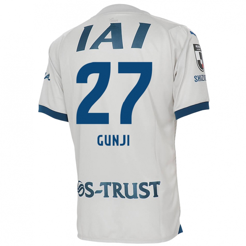 Vaikiškas Riku Gunji #27 Balta Mėlyna Išvykos Marškinėliai 2024/25 T-Shirt