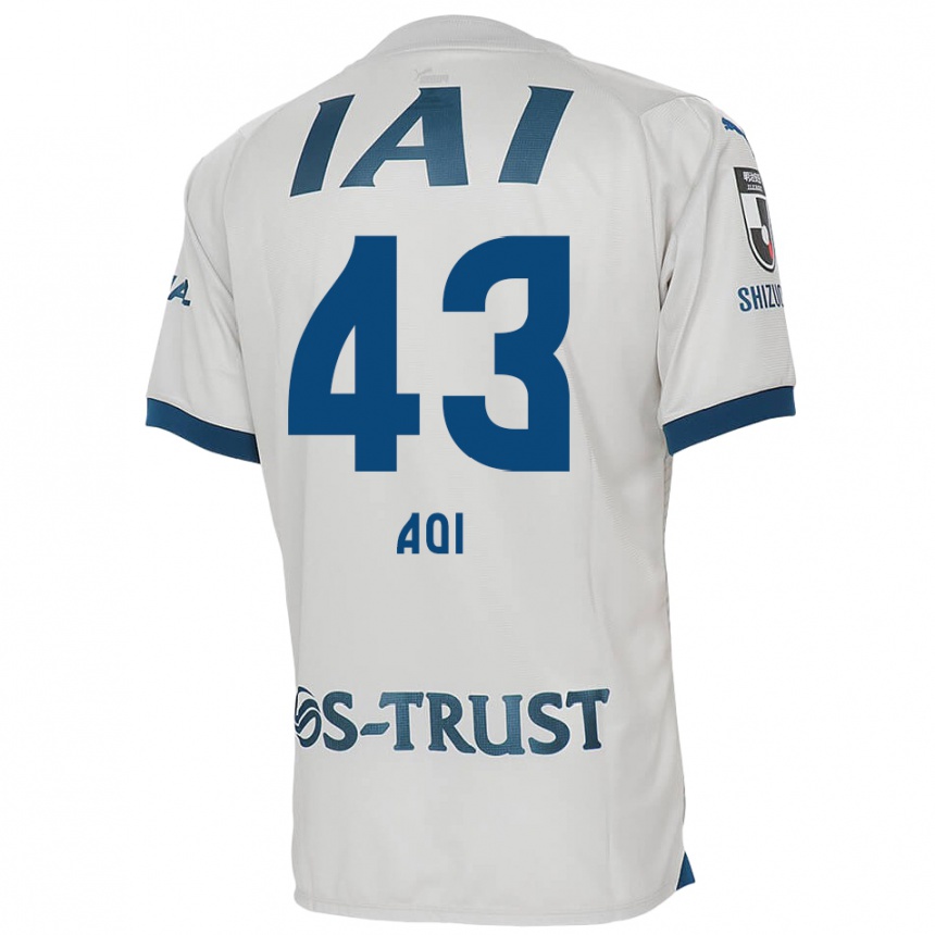 Vaikiškas Aoi Ando #43 Balta Mėlyna Išvykos Marškinėliai 2024/25 T-Shirt