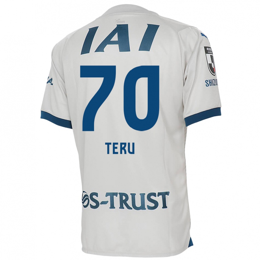 Vaikiškas Teruki Hara #70 Balta Mėlyna Išvykos Marškinėliai 2024/25 T-Shirt